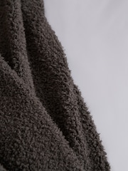 BHS Grey Teddy Fleece Throw - Image 3 of 4