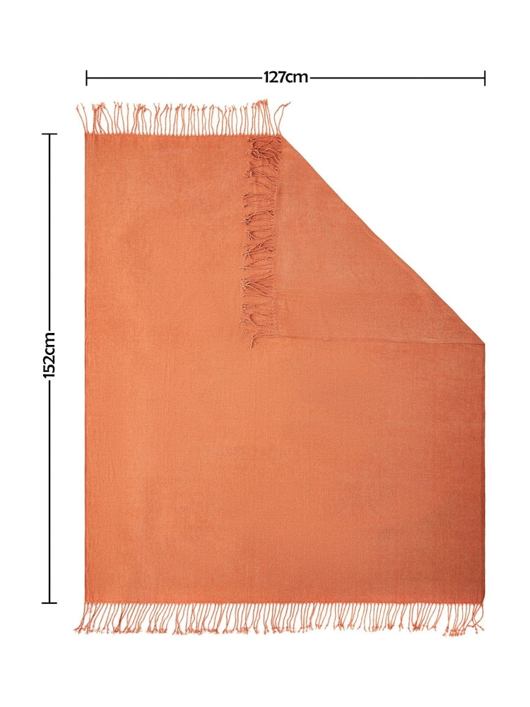BHS Teracotta Chenille Throw - Image 4 of 4
