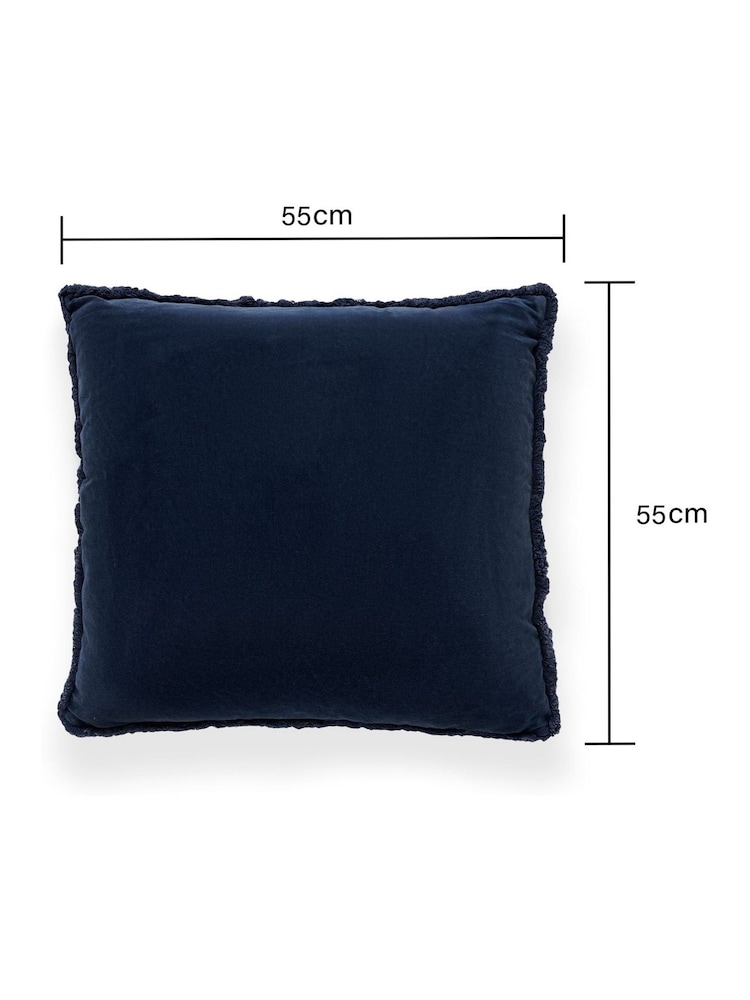 BHS Navy Camille Acid Wash Cushion - Image 4 of 4