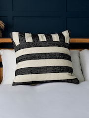 BHS Black Tino Striped Cushion - Image 1 of 4