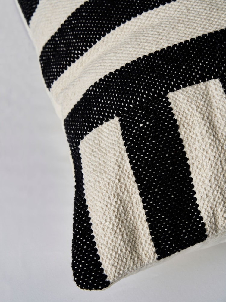 BHS Black Tino Striped Cushion - Image 2 of 4