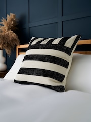 BHS Black Tino Striped Cushion - Image 3 of 4