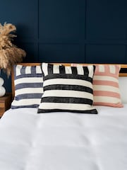 BHS Black Tino Striped Cushion - Image 4 of 4