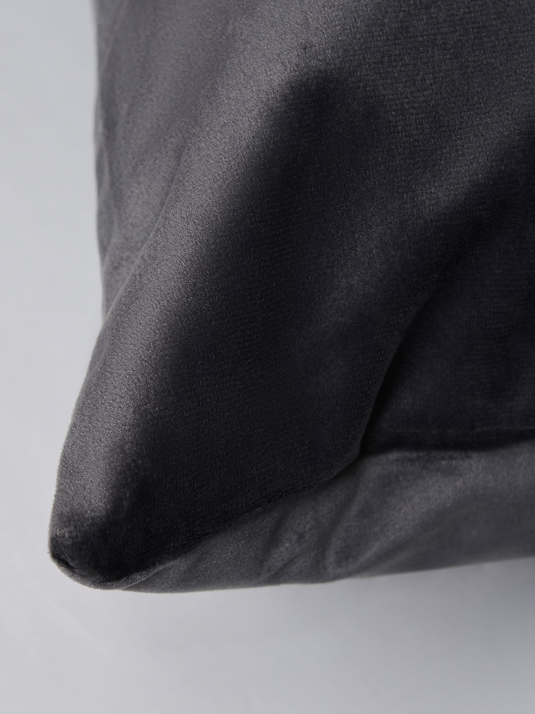 BHS Silver Velour Cushion - Image 2 of 4
