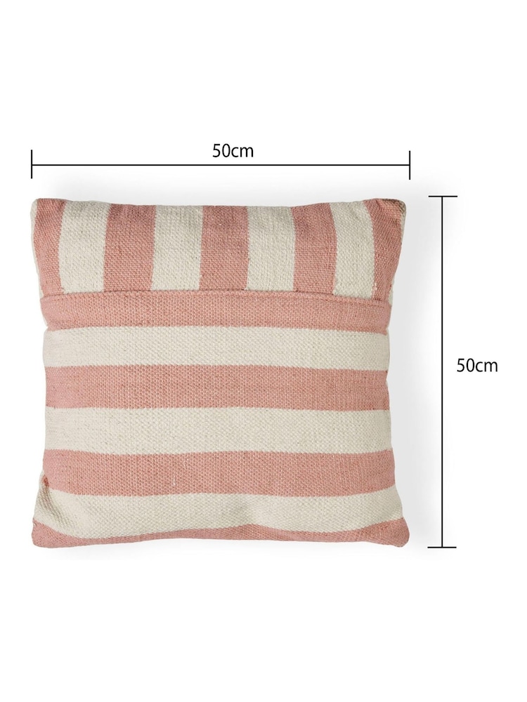 BHS Blush Tino Striped Cushion - Image 4 of 4