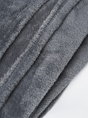 BHS Charcoal Microfleece Throw - Image 3 of 4