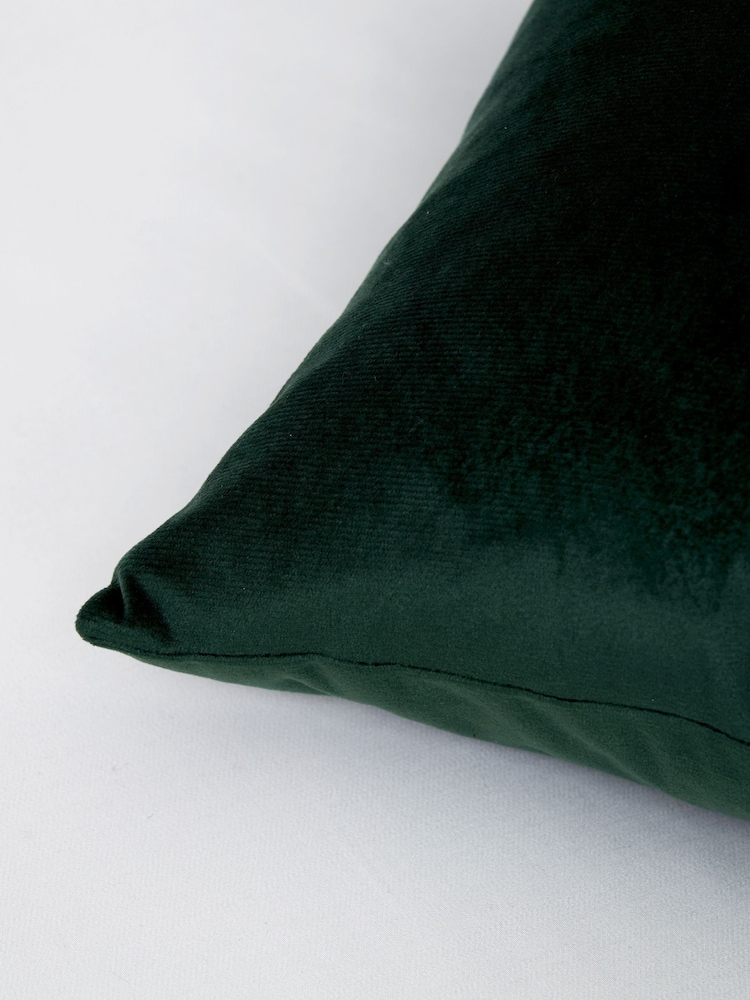 BHS Green Velour Cushion - Image 4 of 4