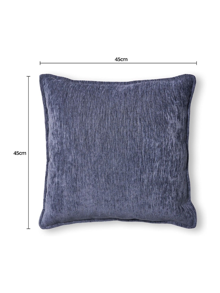 BHS Blue Heavy Chenille Cushion - Image 4 of 4