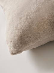 BHS Natural Faux Fur Cushion - Image 2 of 4