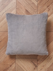 BHS Grey Faux Fur Cushion - Image 3 of 4