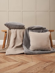 BHS Grey Faux Fur Cushion - Image 4 of 4