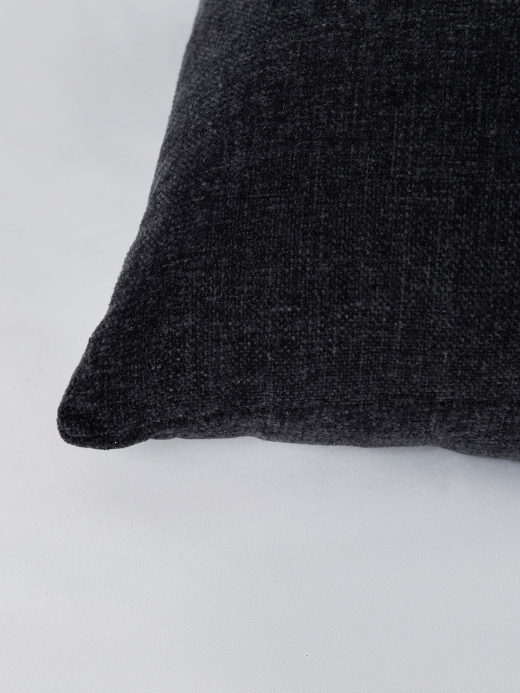 BHS Charcoal Chenille Cushion - Image 2 of 4