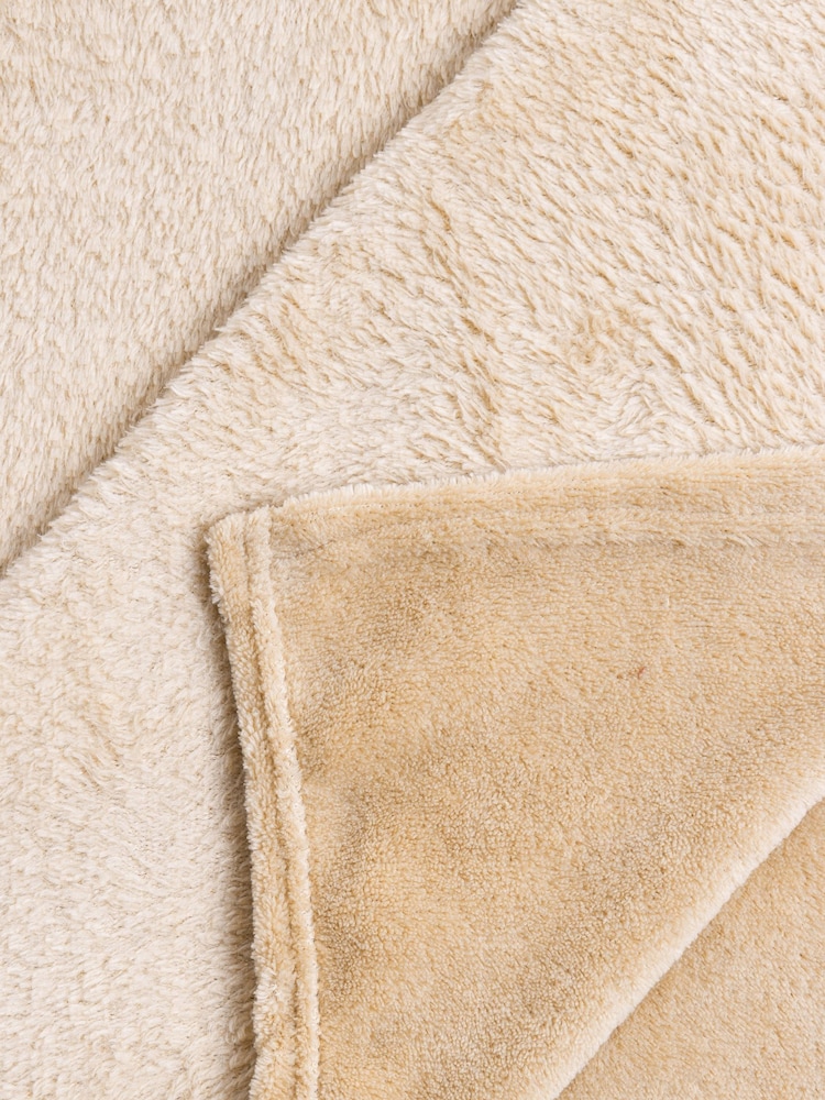 BHS Latte Microfleece Throw - Image 4 of 4