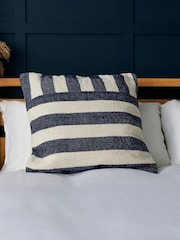 BHS Navy Tino Striped Cushion - Image 1 of 4