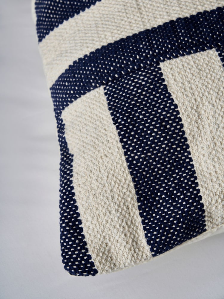BHS Navy Tino Striped Cushion - Image 2 of 4 BHS Navy Tino Striped Cushion - Image 2 of 4