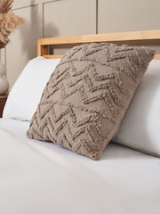 BHS Grey Tufted Zig Zag Cushion - Image 1 of 4