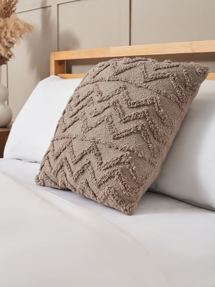 BHS Grey Tufted Zig Zag Cushion - Image 1 of 4