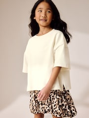 Cream Animal Print Bubble Skirt Dress (3-12yrs) - Image 1 of 8