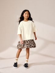 Cream Animal Print Bubble Skirt Dress (3-12yrs) - Image 2 of 8