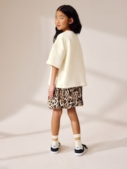 Cream Animal Print Bubble Skirt Dress (3-12yrs) - Image 3 of 8