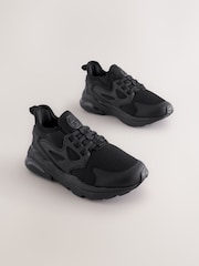 Black Wide Fit (G) Pull On School Trainers - Image 1 of 5
