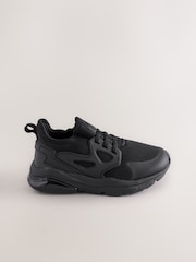 Black Wide Fit (G) Pull On School Trainers - Image 2 of 5