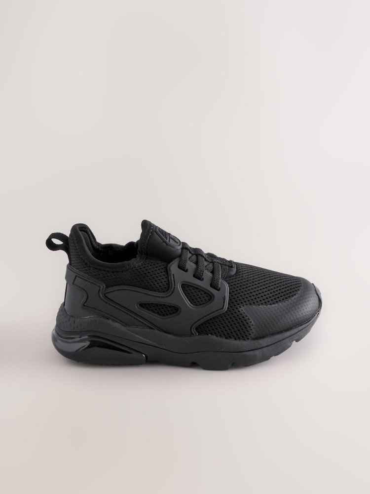 Black Wide Fit (G) Pull On School Trainers - Image 2 of 5