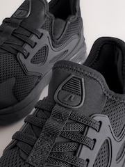 Black Wide Fit (G) Pull On School Trainers - Image 4 of 5