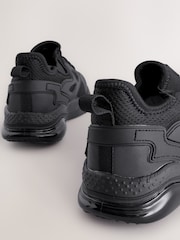 Black Wide Fit (G) Pull On School Trainers - Image 5 of 5