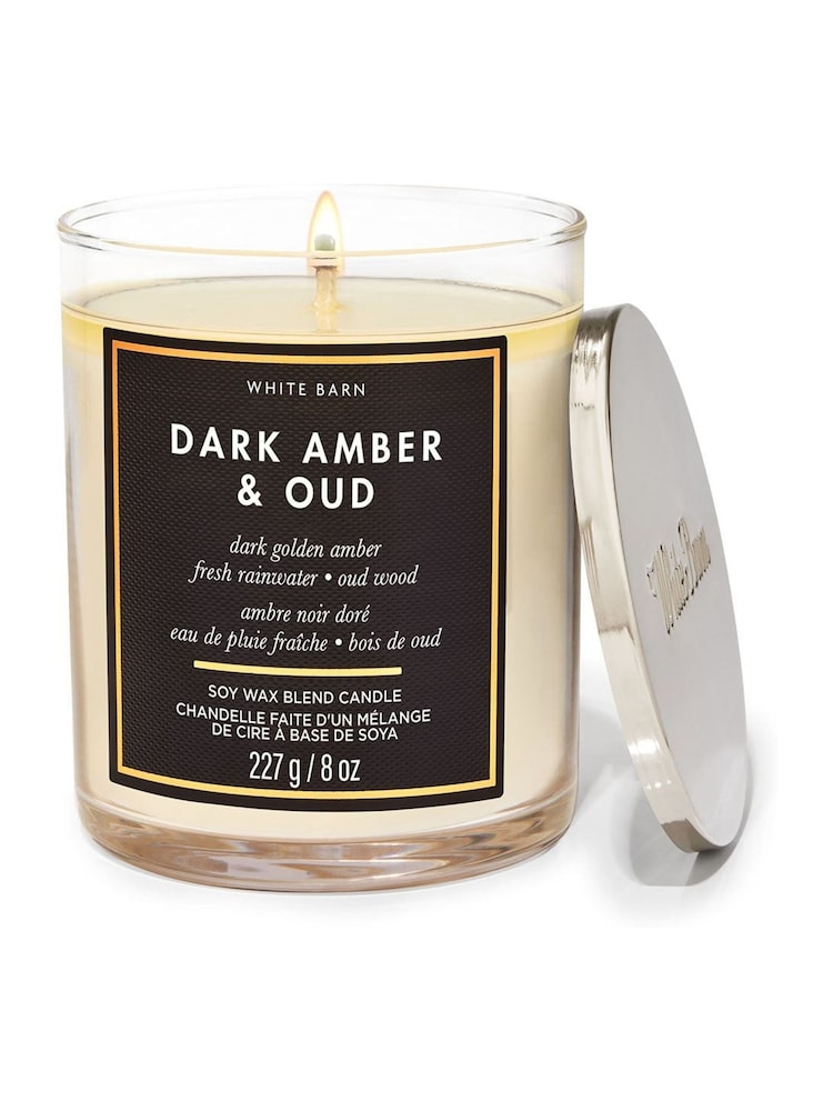 Bath & Body Works Dark Amber Oud Dark Amber & Oud Single Wick Candle 8 oz / 227 g - Image 1 of 1