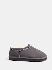 Hush Grey Padded Collar Shearling Snug Slippers - Image 2 of 4