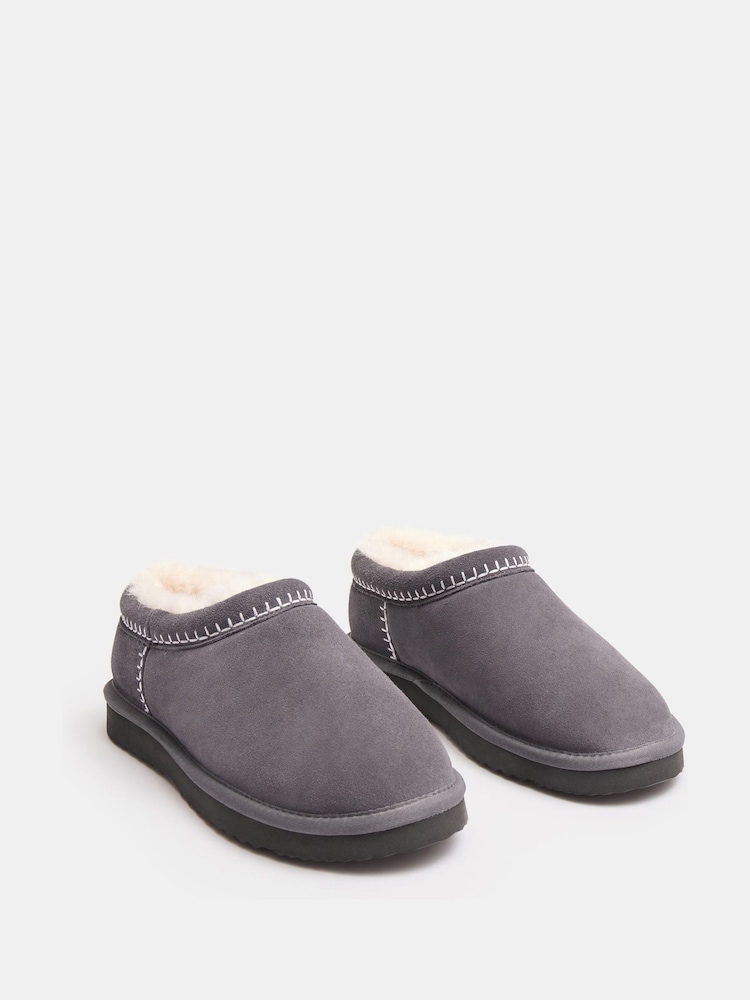 Hush Grey Padded Collar Shearling Snug Slippers - Image 4 of 4