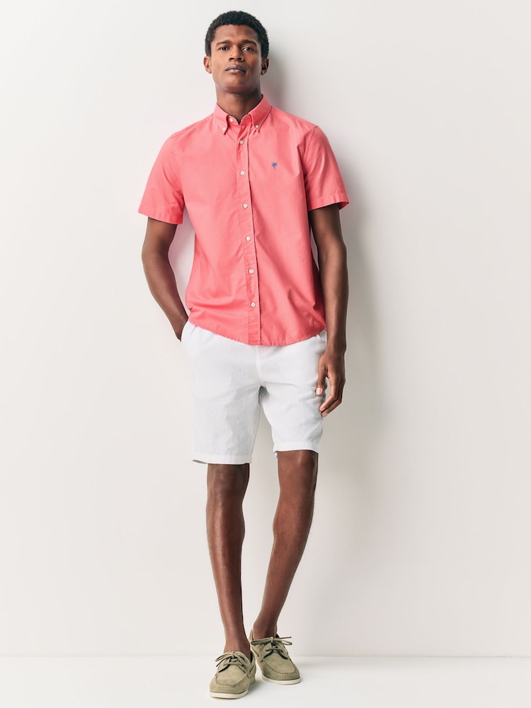 Pink Oxford Short Sleeve 100% Cotton Shirt - Image 2 of 7 Pink Oxford Short Sleeve 100% Cotton Shirt - Image 2 of 7