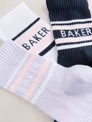 Marineblau/Weiß/Violett - Baker by Ted Baker Girls Socks 3 Pack - Bild 6 von 6