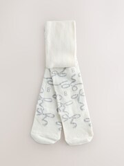 Baker by Ted Baker Girls Silver Ocassion Bow Tights 1 Pack - صورة 1 من 4
