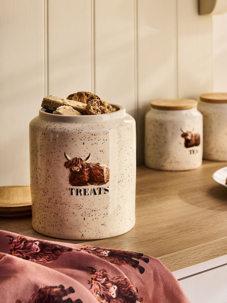 Natural Hamish The Highland Cow Treat Jar - Image 1 of 5 Natural Hamish The Highland Cow Treat Jar - Image 1 of 5