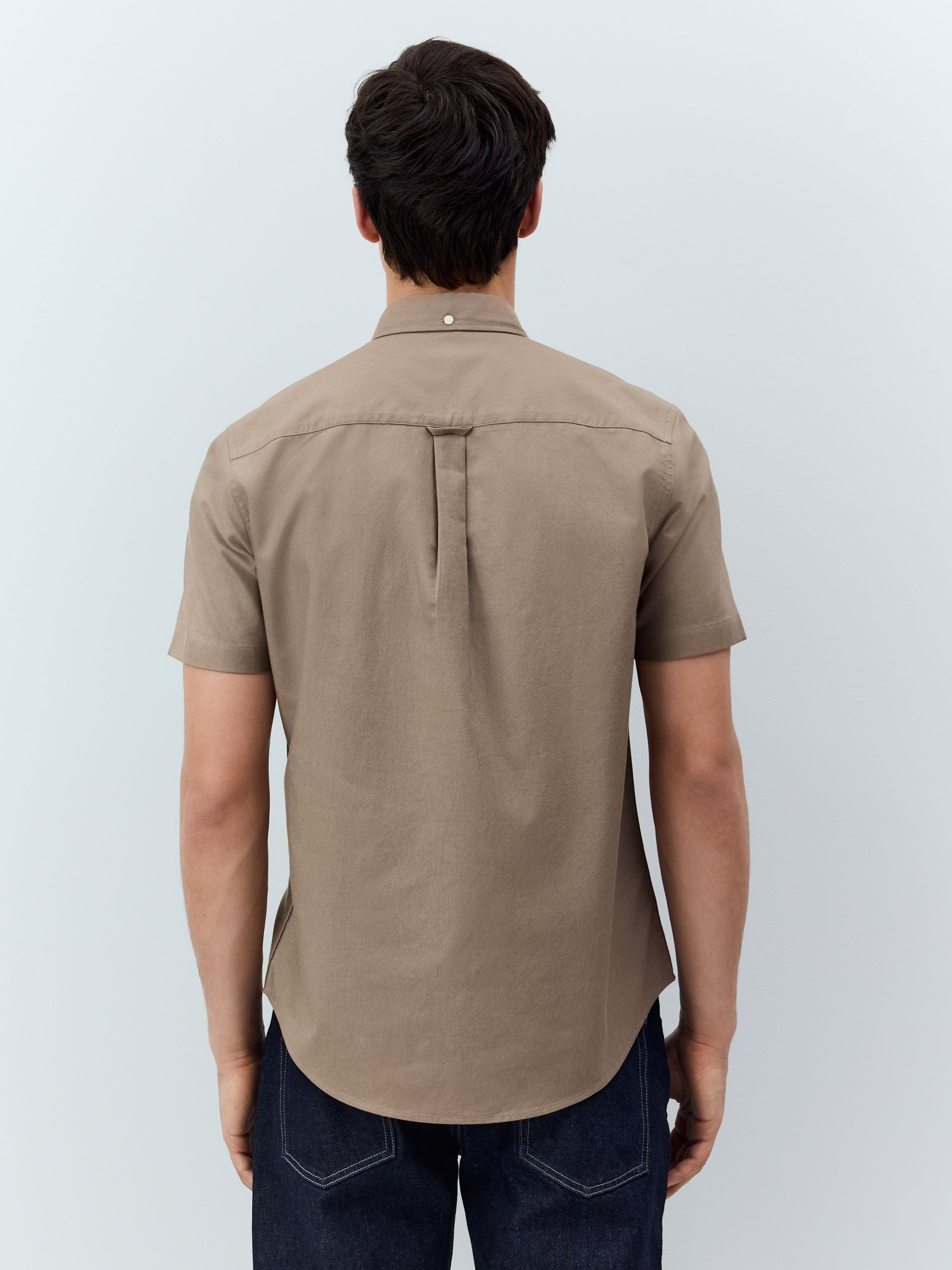 Buy Stone Natural Stretch Oxford Short Sleeve Shirt from Next Latvia