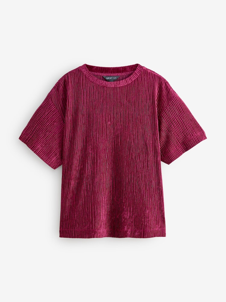 Red Regular Black Velvet T-Shirt - Image 1 of 1