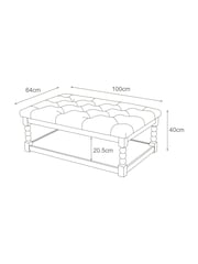 Non Buttoned Boucle Chenille Meadow Print Yellow Lancaster Upholstered Coffee Table - Image 4 of 8