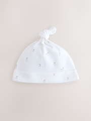 White Baby Tie Top Hats 3 Pack (0-12mths) - Image 2 of 6