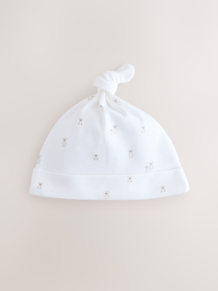 White Baby Tie Top Hats 3 Pack (0-12mths) - Image 2 of 6
