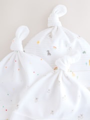 White Baby Tie Top Hats 3 Pack (0-12mths) - Image 5 of 6