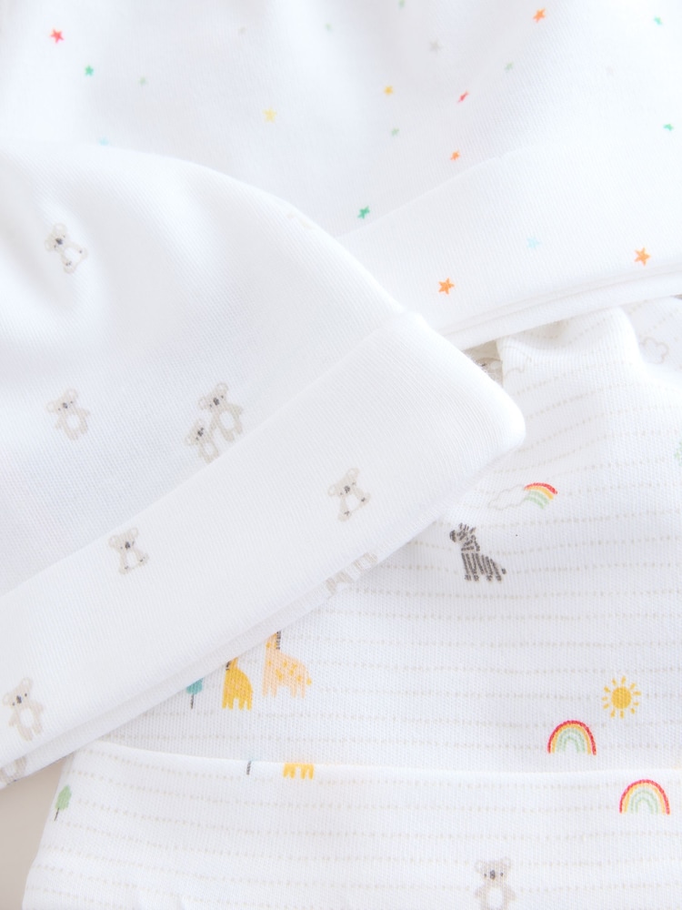 White Baby Tie Top Hats 3 Pack (0-12mths) - Image 6 of 6