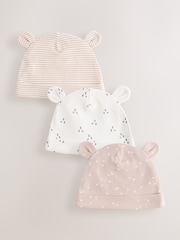 Neutral Baby 100% Cotton Beanie Hats 3 Pack (0-12mths) - Image 1 of 5