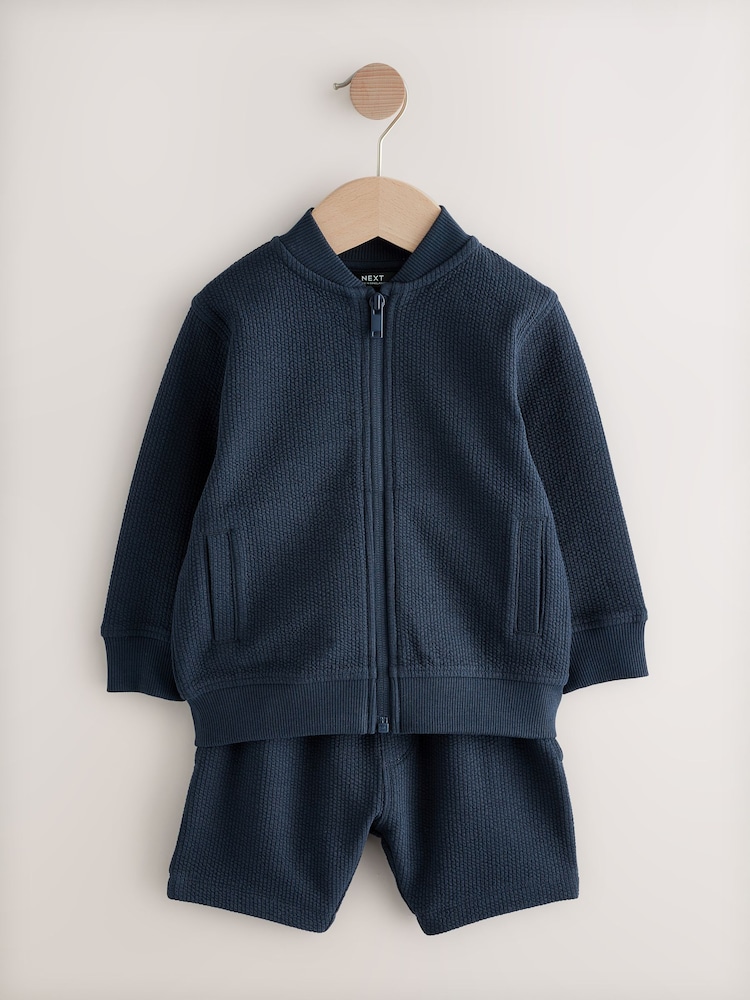 Marineblau/blau - Jersey-Bomberjacke und Shorts im Set (3M.–7J.) - Bild 1 von 5 Marineblau/blau - Jersey-Bomberjacke und Shorts im Set (3M.–7J.) - Bild 1 von 5