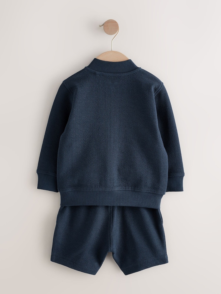 Marineblau/blau - Jersey-Bomberjacke und Shorts im Set (3M.–7J.) - Bild 2 von 5 Marineblau/blau - Jersey-Bomberjacke und Shorts im Set (3M.–7J.) - Bild 2 von 5