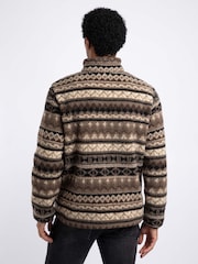 Weird Fish Cream Nash 1/4 Zip Jacquard Borg Fleece - Image 3 of 9