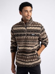 Weird Fish Cream Nash 1/4 Zip Jacquard Borg Fleece - Image 4 of 9