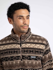 Weird Fish Cream Nash 1/4 Zip Jacquard Borg Fleece - Image 6 of 9