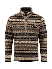 Weird Fish Cream Nash 1/4 Zip Jacquard Borg Fleece - Image 8 of 9